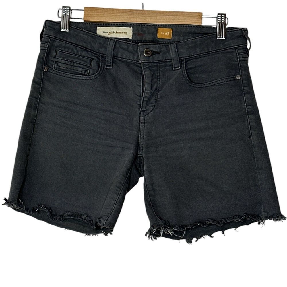 Pilcro and the Letterpress Anthropologie Shorts Womens 28 Gray Distressed Denim